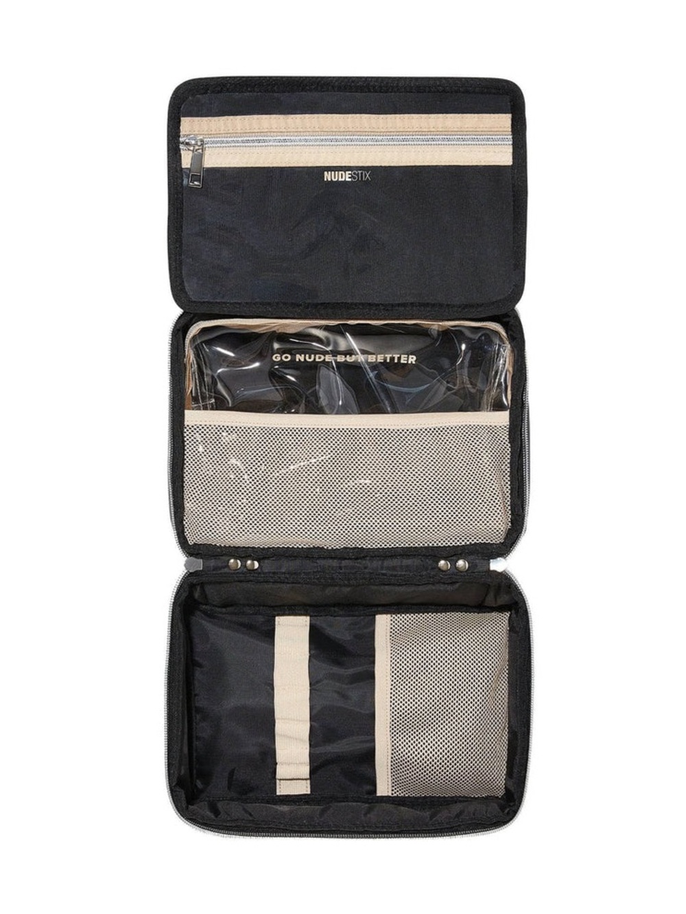 NUDESTIX Black and Beige Toiletry Bag